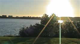 The sun sets over Mosvatnet, Stavanger, as we return to the hostel